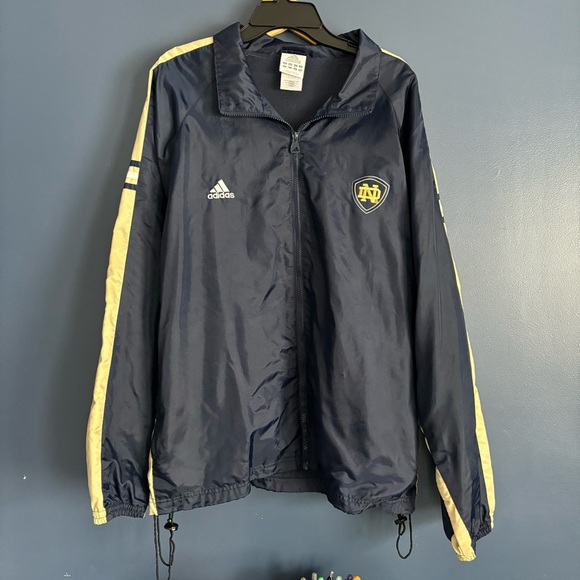 Vintage Adidas Notre Dame Fighting Irish WindBreaker Jacket Men's Sz L - Picture 1 of 14